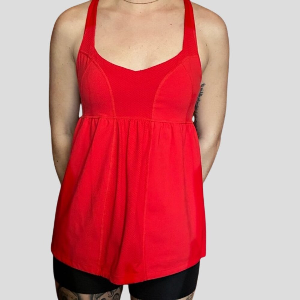 Lorna Jane Red Athletic Workout Yoga Racerback Tank Top